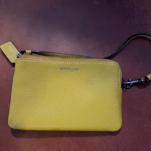 Small Coach leather Wristlet
